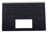 Клавиатура для ноутбука ASUS UX450FDX топкейс синий, клавиши черные с подсветкой АНГЛИЙСКАЯ
