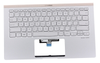 Клавиатура для ноутбука ASUS UX433FN топкейс серебристый, клавиши серебристые с подсветкой