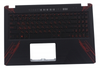 Клавиатура для ноутбука ASUS FX570UD топкейс черный, клавиши черные с подсветкой