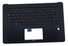 Клавиатура для ноутбука ASUS UX550GE топкейс темно-синий, клавиши синие с подсветкой АНГЛИЙСКАЯ