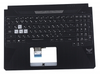 Клавиатура для ноутбука ASUS FX505GT топкейс черный, клавиши черные с подсветкой 90NR02M5-R31RU0