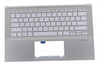 Клавиатура для ноутбука ASUS X431FA топкейс серебристо-зеленый, клавиши серебристые с подсветкой