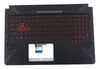 Клавиатура для ноутбука ASUS FX504GE топкейс черный, клавиши черные с подсветкой СЕРБСКАЯ