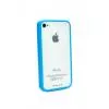 Бампер для iPhone 4/4S с прозрачной задней панелью Голубой