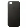 Чехол кожаный Leather Case для iPhone 5, 5s, SE Чёрный