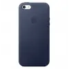 Чехол кожаный Leather Case для iPhone 5, 5s, SE Синий
