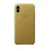 Чехол кожаный Leather Case для iPhone XR Золотой