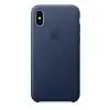 Чехол кожаный Leather Case для iPhone Xs Max Темно-синий