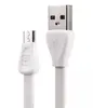 USB кабель USB - microUSB REMAX RC-028m плоский белый (1м)