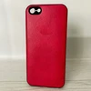 Кожаный чехол с защитой камеры и серебристым лого для iPhone 5, 5s, SE 2016 (Красный) (Чехлы для iPhone 5, 5s, 5С, SE)