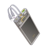 Внешний аккумулятор 10000 mAh c USB + Type-C + кабель Type-C + кабель Lightning Hoco J104 с быстрой зарядкой 22.5W (Серый) (Внешние аккумуляторы Power Bank)