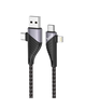 Кабель Type-C (USB-C) / USB 4в1 Type-C / Lightning 3A ISA U95 1,2м (120 см) (Черный с фиолетовым) (Кабели Lightning)