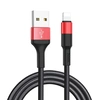 Кабель USB - Lightning 2A Hoco X26 1м (100 см) (Черный с красным) (Кабели Lightning)
