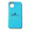 Чехол-накладка Iphone 11 с логотипом Apple, голубой Чехол-накладка Iphone 11 с логотипом Apple, голубой