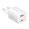 Сетевое зарядное устройство Deppa Wall Charger Gan [USB + USB-C] 33W, White (11432)