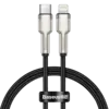 Кабель Baseus Cafule Series Metal Data Cable [Type-C - Lightning] 20W 25см, Черный (CATLJK-01)