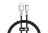 Кабель Baseus Cafule Series Metal Data Cable [USB- Lightning] 2.4A 25см, Черный (CALJK-01)