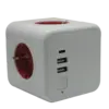 Сетевой фильтр RocketSocket Cube Model Siter (4 розетки + USB-C + 2 USB), White/Red