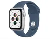 Apple Watch SE 40 мм корпус из алюминия серебристого цвета спортивный ремешок цвета синий омут