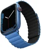 Силиконовый ремень Uniq Revix reversible Magnetic для Apple Watch 49/45/44/42mm, Синий с черным (45MM-REVBLUBLK)