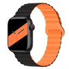 Магнитный силиконовый ремешок Back Loop для Apple Watch 42/44/45/49мм, Black Orange