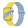 Магнитный силиконовый ремешок Back Loop для Apple Watch 42/44/45/49мм,Light yellow Haze blue