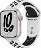 Apple Watch series 7 41 мм корпус из алюминия цвета сияющая звезда спортивный ремешок Nike цвета чистая платина/чёрный