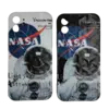 Чехол рельефный NASA Vacuum для iPhone 12, White / Black