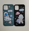 Чехол Astronaut in Space для iPhone 12 / 12 Pro матовый, Black / Turquoise