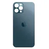 Заднее стекло (крышка) для iPhone 12 Pro Max увеличенными отверстиями под окошки камер, Оригинал, Pacific Blue, тихоокеанский синий
