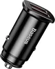 Автомобильное зарядное устройство Baseus Square Metal Dual USB 30W, Black (CCALL-DS01)