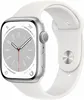 Apple Watch series 8 45 мм корпус из алюминия серебристого цвета спортивный ремешок белого цвета