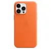 Кожаный чехол Leather Case MagSafe для iPhone 14 Pro Max, Orange