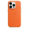 Кожаный чехол Leather Case MagSafe для iPhone 14 Pro, Orange