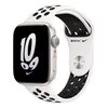 Apple Watch Nike SE 2022 44 мм корпус из алюминия серебристого цвета спортивный ремешок Nike цвета «белый/черный»