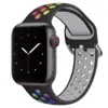 Силиконовый ремешок Perforated Sport Band для Apple Watch 38/40/41мм, Black/Rainbow