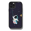 Чехол Cartoon little astronaut для iPhone 12 / 12 Pro, Black