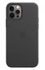 Кожаный чехол Leather Case MagSafe для iPhone 12 / 12 Pro, Black