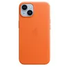 Кожаный чехол Leather Case MagSafe для iPhone 14, Orange