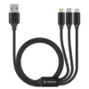 Кабель Deppa 3 in 1: micro USB, USB-C, Ligthning 120см, Черный (72299)