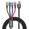 Кабель Baseus Fast 4-in-1 Cable [USB - 2xLightning, Type-C, MicroUSB] 3,5A 120см (CA1T4-A01)