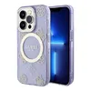 Чехол Guess Peony Glitter Hard with MagSafe для iPhone 14 Pro, Фиолетовый/ Золотой (GUHMP14LHMPGSU)