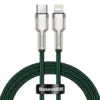Кабель Baseus Cafule Series Metal Data Cable [Type-C - Lightning] 20W 100см, Green (CATLJK-A06)