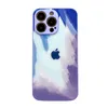 Чехол Silicone Paints glass для iPhone 13, Light Blue