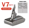 Аккумулятор для Dyson V7  (V7FLUFFY, V7Extra, V7Mattress, V7Trigger, V7, V7Motorhead Pro, V7Animal, V7Car+Boat) Gray ( Серый )