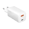 Сетевое зарядное устройство Deppa Wall Charger Gan [USB-A + USB-C] 65W, Белый (11434)