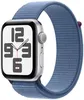 Apple Watch SE 2023 40 мм корпус из алюминия серебристого цвета спортивный ремешок цвета "ледяной синий"