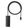 Хаб Baseus Lite Series 4-Port Type-C HUB Adapter (Type-C - USBx4 ) 100см, Черный (WKQX030401)