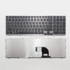 Клавиатура для ноутбука Sony Vaio SVE15 черная с серой рамкой