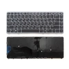 Клавиатура для ноутбука HP EliteBook 750 черная с серой рамкой без стика